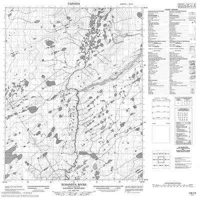 106I09 - TCHANETA RIVER - Topographic Map