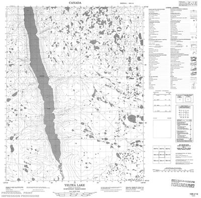 106I14 - YELTEA LAKE - Topographic Map