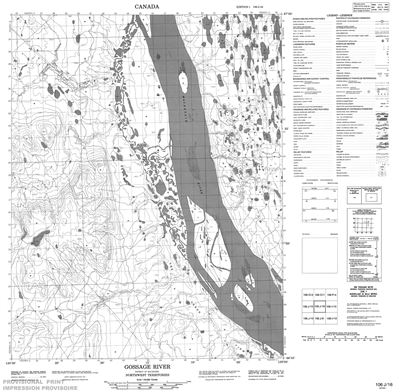 106J16 - GOSSAGE RIVER - Topographic Map