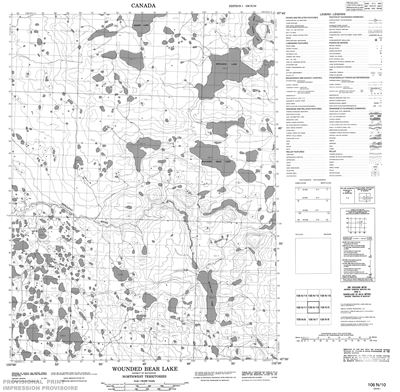 106N10 - WOUNDED BEAR LAKE - Topographic Map