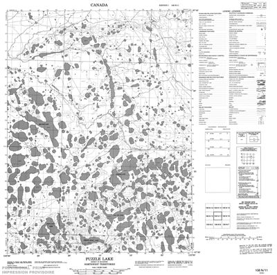 106N11 - PUZZLE LAKE - Topographic Map