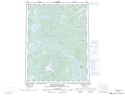 106O - TRAVAILLANT LAKE - Topographic Map