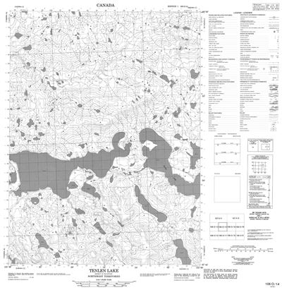 106O14 - TENLEN LAKE - Topographic Map