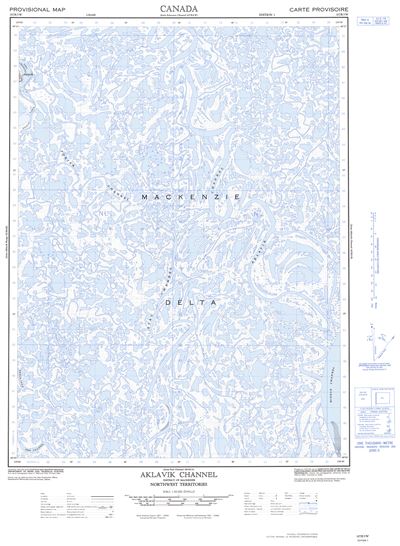 107B03W - AKLAVIK CHANNEL - Topographic Map