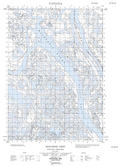 107B14W - WOLVERINE LAKES - Topographic Map