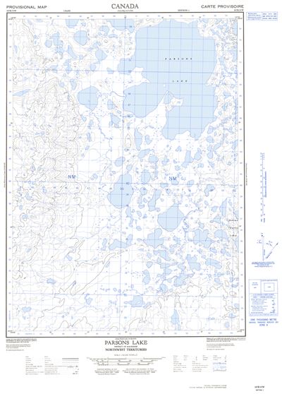 107B15W - PARSONS LAKE - Topographic Map