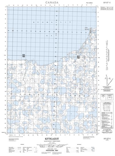107C07E - KITTIGAZUIT - Topographic Map