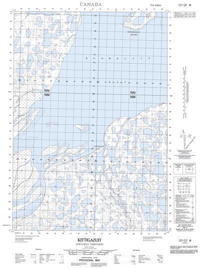 107C07W - KITTIGAZUIT - Topographic Map