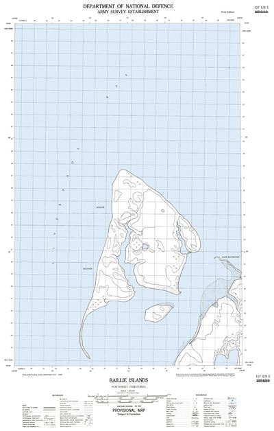 107E09 - BAILLIE ISLANDS - Topographic Map