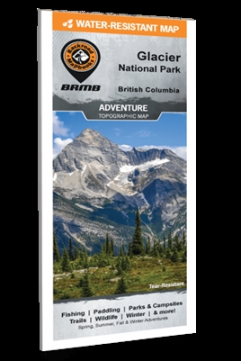 GLACIER NATIONAL PARK WATERPROOF MAP.  This waterproof map at 1:86,000 scale includes topographic, campgrounds, recreational icons, fish species, and more.
