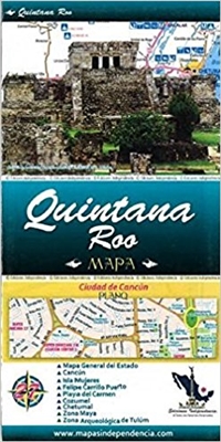 Quintana Roo, Mexico, State map - Cancun and Cozumel