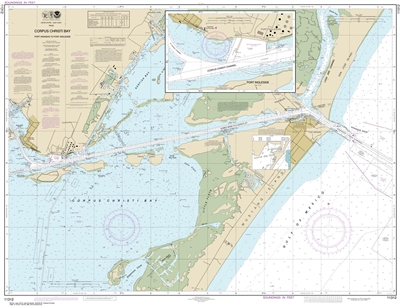 NOAA Chart 11312. Nautical Chart of Corpus Christi Bay - Port Aransas to Port Ingleside - Gulf Coast. NOAA charts portray water depths, coastlines, dangers, aids to navigation, landmarks, bottom characteristics and other features, as well as regulatory, t