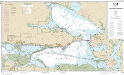 NOAA Chart 11314. Nautical Chart of Intracoastal Waterway Carlos Bay to Redfish Bay, including Copano Bay - Gulf Coast. NOAA charts portray water depths, coastlines, dangers, aids to navigation, landmarks, bottom characteristics and other features, as wel