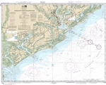 NOAA Chart 11521. Nautical Chart of Charleston Harbor and Approaches - East Coast USA. NOAA charts portray water depths, coastlines, dangers, aids to navigation, landmarks, bottom characteristics and other features, as well as regulatory, tide, and other