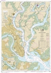 NOAA Chart 11524. Nautical Chart of Charleston Harbor - East Coast USA. NOAA charts portray water depths, coastlines, dangers, aids to navigation, landmarks, bottom characteristics and other features, as well as regulatory, tide, and other information. Th