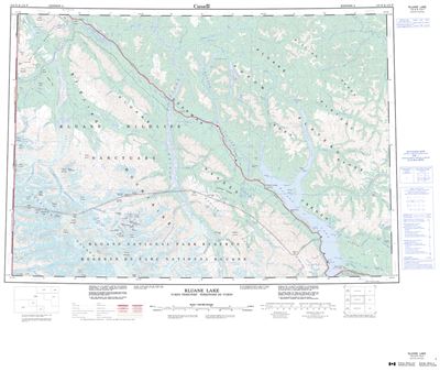 115G - KLUANE LAKE - Topographic Map