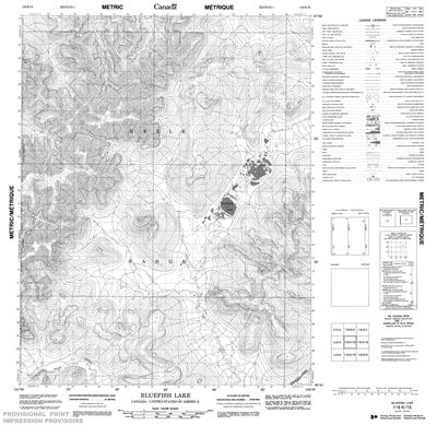 116K15 - BLUEFISH LAKE - Topographic Map