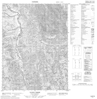 116P15 - VUNTA CREEK - Topographic Map