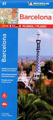 Barcelona Spain City Travel Map. Discover Barcelona by foot, car or bike using Michelin Barcelona City Plan (scale 1:12,000). In addition to Michelins clear and accurate mapping, this city plan will help you explore and navigate across BarcelonaÂ’'s diff