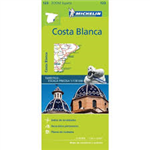 Costa Blanca - Spain Travel map. The ideal travel companion to fully explore this Spanish destination, thanks to its easy to navigate format and its scale of 1:130,000. Highlights all the leisure activities available, such as golf clubs and tourist trains