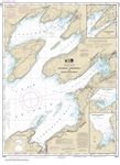 NOAA Chart 14811. Nautical Chart of Chaumont, Henderson and Black River Bays - Sackets Harbor - Henderson on Lake Ontario. NOAA charts portray water depths, coastlines, dangers, aids to navigation, landmarks, bottom characteristics and other features, as