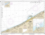 NOAA Chart 14824. Nautical Chart of Sixteenmile Creek to Conneaut - Conneaut Harbor on Lake Erie. NOAA charts portray water depths, coastlines, dangers, aids to navigation, landmarks, bottom characteristics and other features, as well as regulatory, tide,
