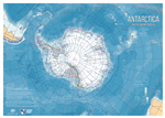 Antarctica Wall Map. This beautiful map at 1:20,000,000 scale was generated by the Australian Antarctica Program with a Polar Stereographic Projection. It lists the Antarctic Peninsula Stations and their locations, hypsometric contours, and a bathymetric