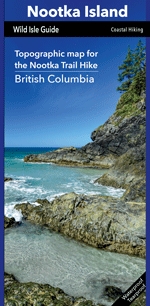 Nootka Island - West Vancouver Island hiking map. Nootka Island describes a coastal hiking route along the rugged western shoreline of Nootka Island on the west coast of Vancouver Island, BC. The Nootka Trail is marked on a 1:50,000 scale topographic map
