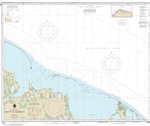 NOAA Chart 16081. Nautical Chart of Scott Point to Tangent Point. NOAA charts portray water depths, coastlines, dangers, aids to navigation, landmarks, bottom characteristics and other features, as well as regulatory, tide, and other information. They con