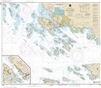 NOAA Chart 17327. Nautical Chart of Sitka Harbor and approaches - Sitka Harbor - Alaska. NOAA charts portray water depths, coastlines, dangers, aids to navigation, landmarks, bottom characteristics and other features, as well as regulatory, tide, and othe