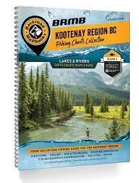 KOOTENAY REGION FISHING CHARTS BRMB.  This book includes easy-to-read hydrographic charts of the lakes of the Kootenay Region with depths and waypoints.   Also includes Species of Fish by lake.