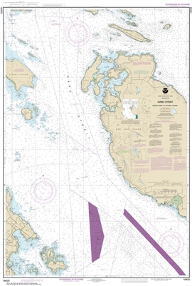 NOAA Chart 18433. Nautical Chart of Haro Strait - Middle Bank to Stuart Island. NOAA charts portray water depths, coastlines, dangers, aids to navigation, landmarks, bottom characteristics and other features, as well as regulatory, tide, and other informa