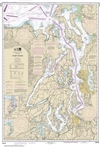 NOAA Chart 18440. Nautical Chart of the Puget Sound. NOAA charts portray water depths, coastlines, dangers, aids to navigation, landmarks, bottom characteristics and other features, as well as regulatory, tide, and other information. They contain all