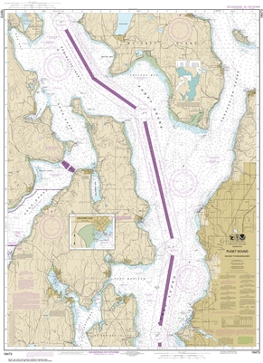 NOAA Nautical Chart 18473. Oak Bay to Shilshole Bay Puget Sound. NOAA maps portray water depths, coastlines, dangers, aids to navigation, landmarks, bottom characteristics and other features, as well as regulatory, tide, and other information. They contai
