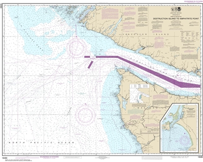 NOAA Nautical Chart 18480. Destruction Island to Amphitrite Point. NOAA maps portray water depths, coastlines, dangers, aids to navigation, landmarks, bottom characteristics and other features, as well as regulatory, tide, and other information. They cont