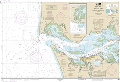 NOAA Nautical Chart 18521. Columbia River - Ilwaco Harbor. NOAA maps portray water depths, coastlines, dangers, aids to navigation, landmarks, bottom characteristics and other features, as well as regulatory, tide, and other information. They contain all