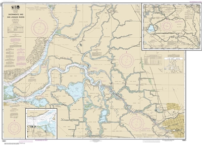 NOAA Chart 18661. Nautical Chart of Sacramento and San Joaquin Rivers Old River. Includes Middle River and San Joaquin River extension plus Sherman Island. NOAA charts portray water depths, coastlines, dangers, aids to navigation, landmarks, bottom charac