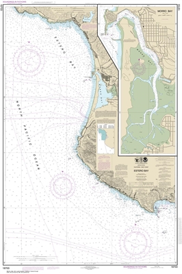 NOAA Chart 18703. Nautical Chart of Estero Bay and Morro Bay. NOAA charts portray water depths, coastlines, dangers, aids to navigation, landmarks, bottom characteristics and other features, as well as regulatory, tide, and other information. They contain