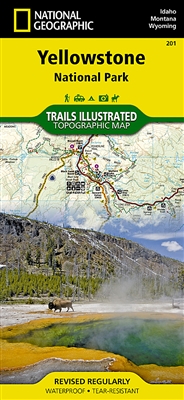 Yellowstone National Park Trail Map. Absaroka-Beartooth Wilderness, Beartooth Mountains, Big Game Ridge, Buffalo Plateau, Colter Peak, Craig Pass, Crowfoot Ridge, Custer National Forest, Eagle Peak, Emigrant Peak, Gallatin National Forest, Grand Teton Nat