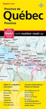 Quebec Canada travel & road map. A road map of Quebec with insets for Montreal, Quebec, Sherbrooke, Gatineau / Ottawa, Rimouski, Saguenay, and Trois-Rivieres.