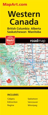 Western Canada travel & road map. Features detailed provincial maps of British Columbia, Alberta, Saskatchewan and Manitoba Regional maps of Calgary, Edmonton, Regina, Saskatoon, Vancouver and Winnipeg. This map offers unbeatable accuracy and reliability