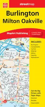 Burlington to Oakville Ontario Travel Road map. Street maps of Burlington, Campbellville, Carlisle, Kilbride, Milton, Oakville, Waterdown. Includes arenas, community centres, golf courses, hospitals, parks, points of interest, schools, etc.