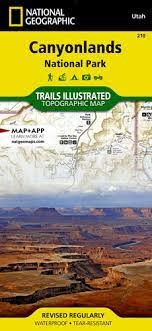 Canyonlands National Park Utah Trail Map. Key areas of interest featured on this map include Canyon Rims Recreation Area, Glen Canyon National Recreation Area, the Island in the Sky district, the Needles district, and the Maze district. Glen Canyon Nation