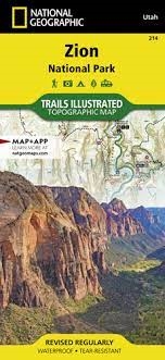 Zion National Park Utah Hiking & Trail Map. Key areas of interest featured on this map include Zion Narrows, Kolob Canyons, La Verkin Creek Trail, Hop Valley Trail, Wildcat Canyon, West Rim Trail, Floor of the Valley Road, East Rim Trail, Telephone Canyon