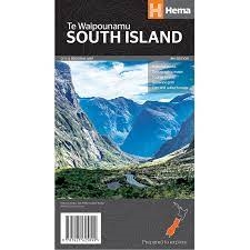 New Zealand - South Island Travel & Road Map. A regional map of the North Island of New Zealand at a scale of 1:1,000,000. Marked on the mapping are points of interest, tourist routes, walking tracks and national parks for touring the island. On the rever