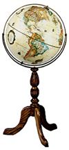 Cambridge 16 inch Floor Globe. Delicate dignity. The graceful style and antique luster of the Cambridges Gyromatic assembly present a pleasing contrast to the beauty of its rich walnut stand. The 16 inch raised relief globe ball features an antique style