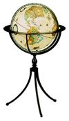 Marin 16 inch World Globe. Hand-crafted warmth; a contemporary interpretation of a classic design. The hand-crafted wrought iron stand offers a beautiful setting for this 16 inch, raised-relief, parchment ocean globe that is guaranteed to capture the atte