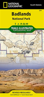 Badlands National Park Map - Hike the Hoodoos. Want to roam where the dinosaurs once did? This hiking and trail map includes Badlands National Park, Buffalo Gap National Grassland, Badlands Wilderness Area, Pine Ridge Indian Reservation, Palmer Creek Area