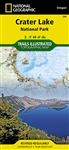Crater Lake National Park Trail & Road map.  This two-sided map includes Mazama Village, Crater Lake National Park in its entirety, portions of Umpqua National Forest, Rogue River National Forest, Winema National Forest, and Sky Lakes Wilderness, and Moun