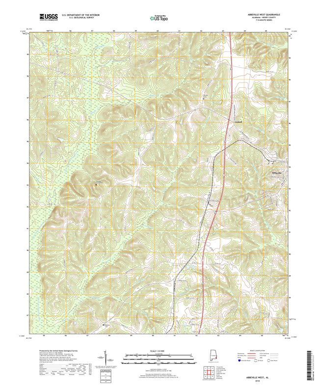 Abbeville West Alabama - 24k Topo Map